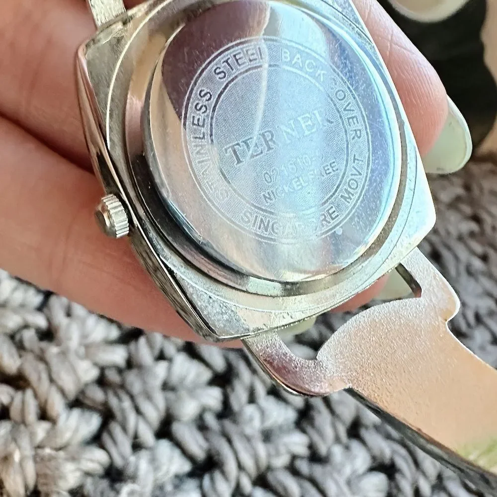 Vintage Silver & Pink Terner Watch